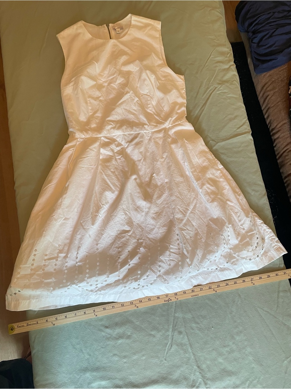 GAP White Sleeveless Eyelet A-Line Dress